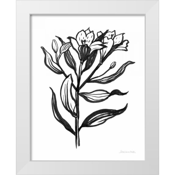 Miller, Sara Zieve 15x18 White Modern Wood Framed Museum Art Print Titled - Ink Flower I