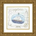 thumbnail image 1 of Miller, Sara Zieve 20x20 Gold Ornate Wood Framed with Double Matting Museum Art Print Titled - Ship in a Bottle Explore Shiplap, 1 of 4