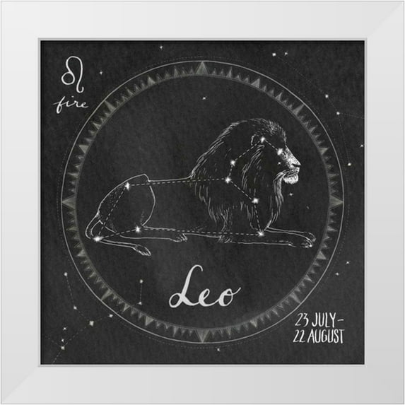 Miller, Sara Zieve 26x26 White Modern Wood Framed Museum Art Print Titled - Night Sky Leo