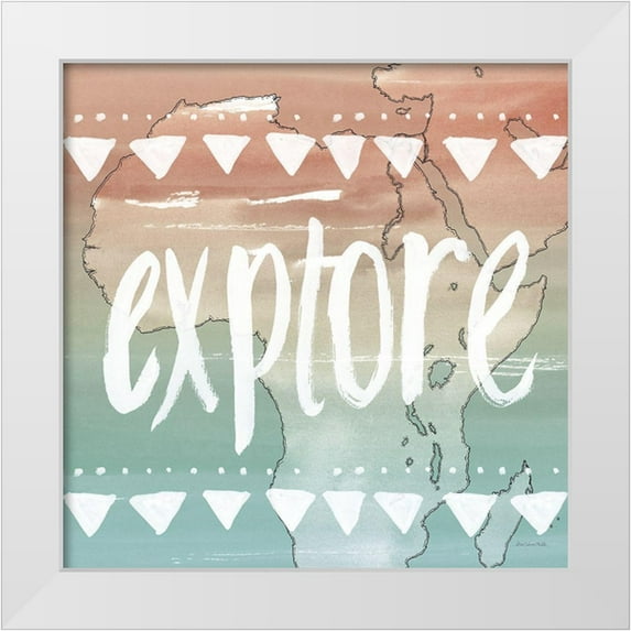 Miller, Sara Zieve 26x26 White Modern Wood Framed Museum Art Print Titled - World Traveler III Neutral
