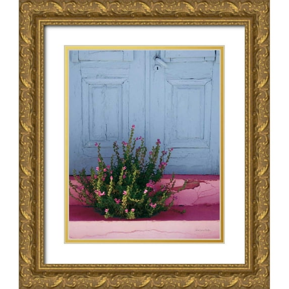 Miller, Sara Zieve 26x32 Gold Ornate Wood Framed with Double Matting Museum Art Print Titled - Santorini I Spring Crop