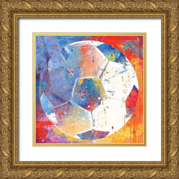 Miller, Savannah 15x15 Gold Ornate Wood Framed with Double Matting Museum Art Print Titled - Soccer