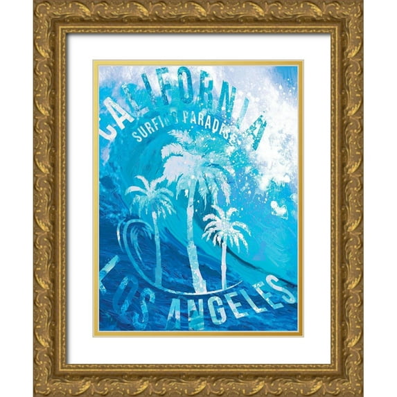 Miller, Savannah 19x24 Gold Ornate Wood Framed with Double Matting Museum Art Print Titled - South Coast Curls 2