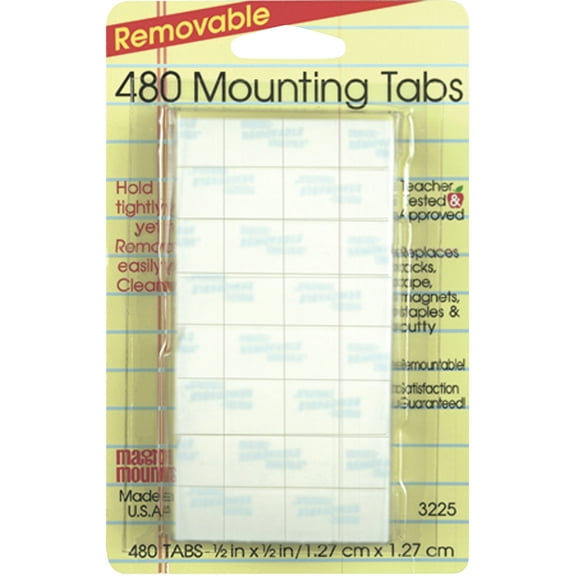 Miller Studio Magic-MountsĀ® Removable Wall Mount Adhesives, 480 Tabs, 1/2" x 1/2"