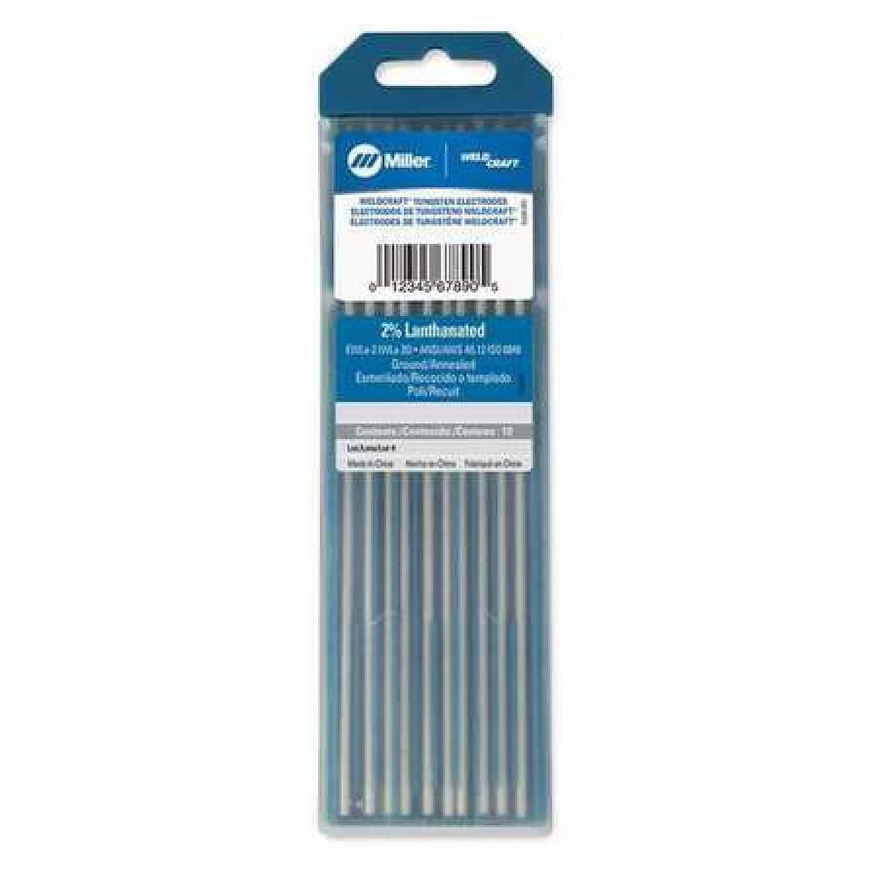 Miller Weldcraft WL2332X7 2% Lanthanated Tungsten Electrode 3/32 X 7", 10 pack