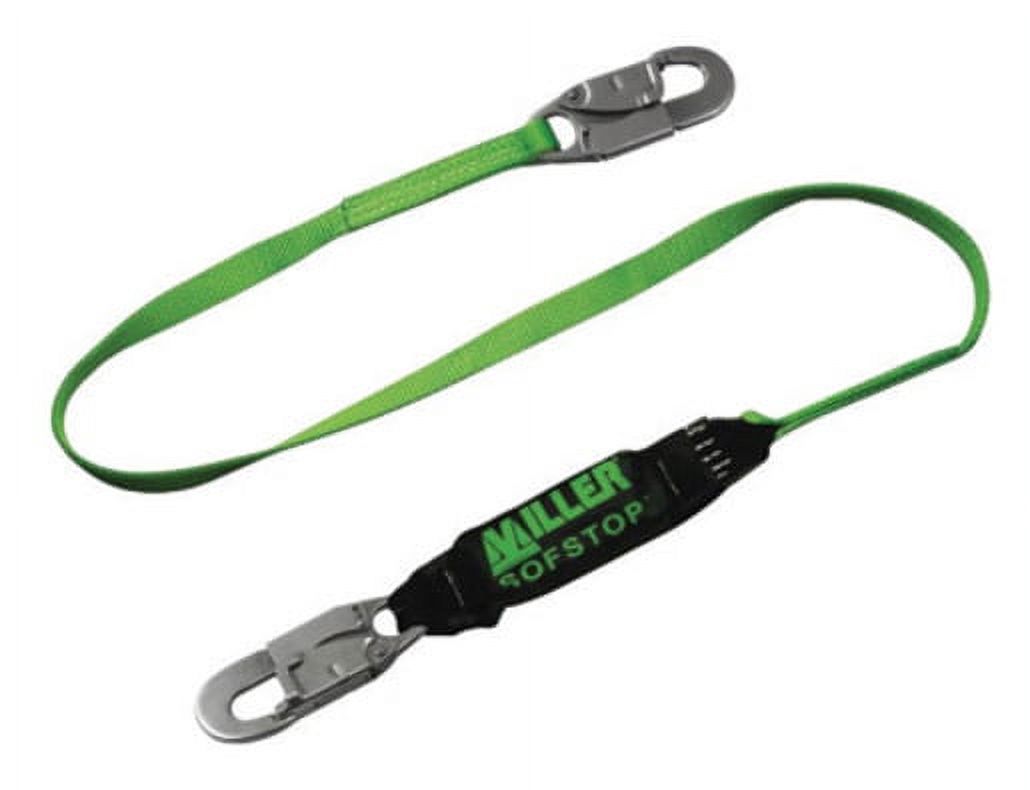 Miller by Honeywell 6' HP Nylon Web Single-Leg Lanyard With (2) Locking Snap Hooks And SofStop Shock Absorber