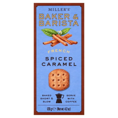Miller's Baker & Barista French Spiced Caramel Biscuits 120g, British Import (Pack of 2)