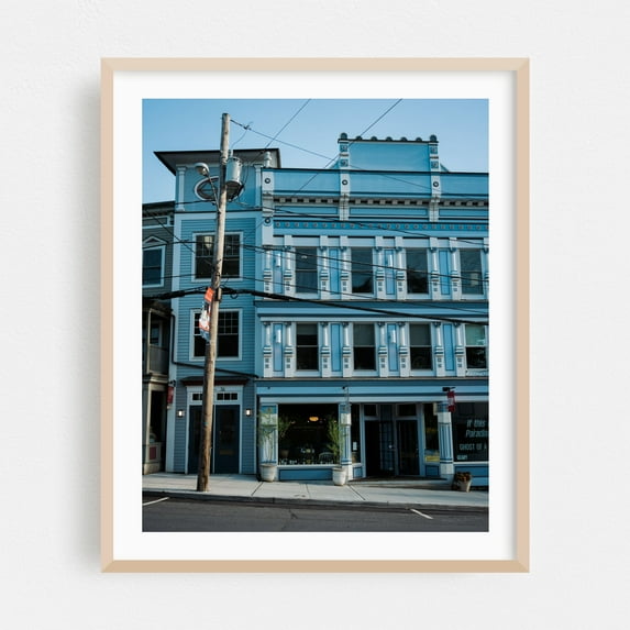 Millerton Architectural - Millerton New York Photography Architecture Street Photography Vintage City Art Deco Travel Poster Oak Framed Wall Art Print 18 x 24 inches