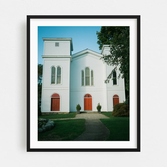 Millerton Methodist Church, Millerton - Millerton New York Photography Black Framed Wall Art Print 16 x 20 inches