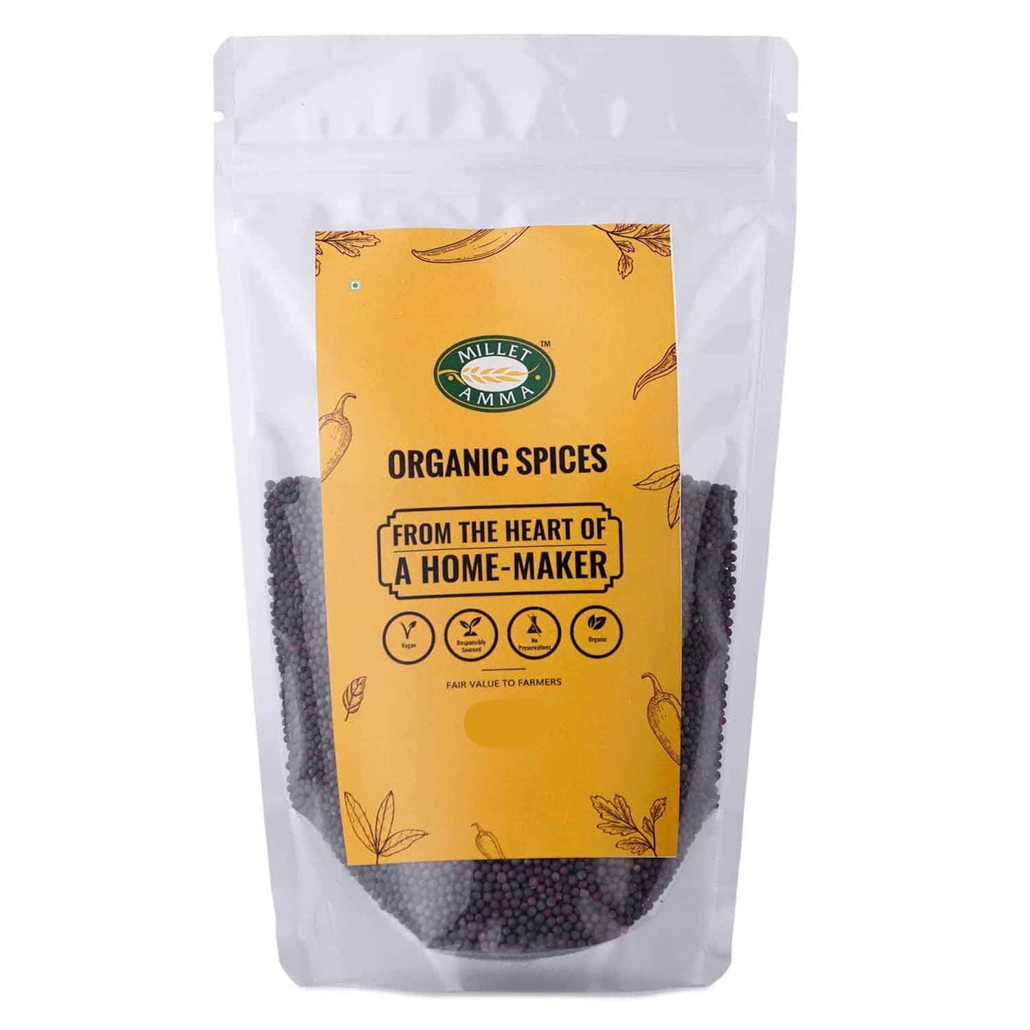 Millet Amma Organic Big Mustard Seeds Black 200g