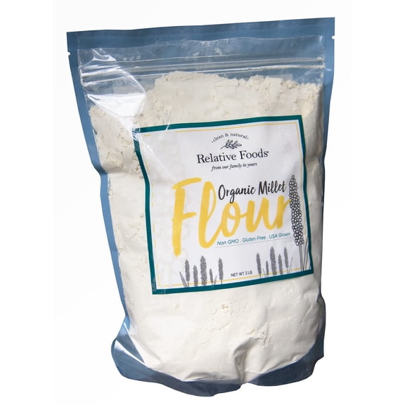 Millet Flour 3 pounds USDA Organic, certified gluten free, sourced 100% from the USA dry milled with no additives