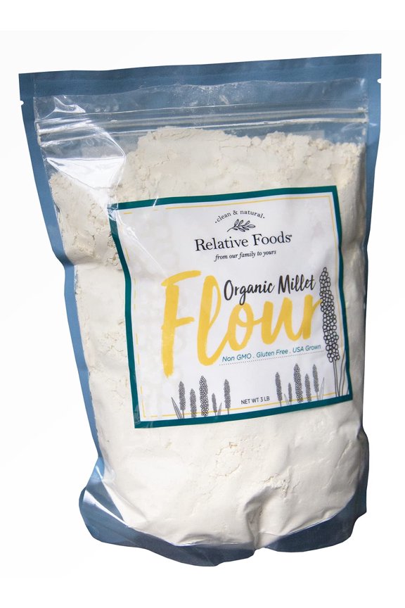 Millet Flour 3 pounds USDA Organic, certified gluten free, sourced 100% from the USA dry milled with no additives