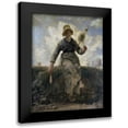 thumbnail image 1 of Millet, Jean-Francois 12x14 Black Modern Framed Museum Art Print Titled - The Spinner, Goat-Girl from the Auvergne, 1 of 5