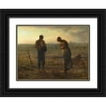 thumbnail image 1 of Millet, Jean-Francois  32x25 Black Ornate Wood Framed with Double Matting Museum Art Print Titled - The Angelus, 1 of 4