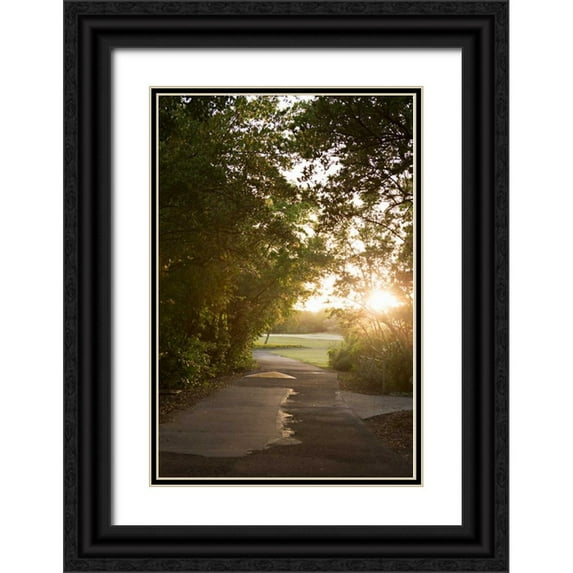 Millet, Karyn 11x14 Black Ornate Wood Framed with Double Matting Museum Art Print Titled - Island Stroll