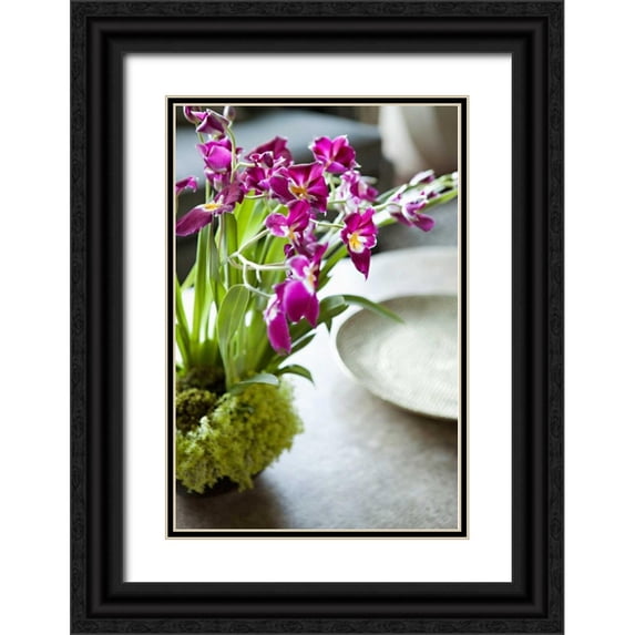 Millet, Karyn 11x14 Black Ornate Wood Framed with Double Matting Museum Art Print Titled - Orchid III