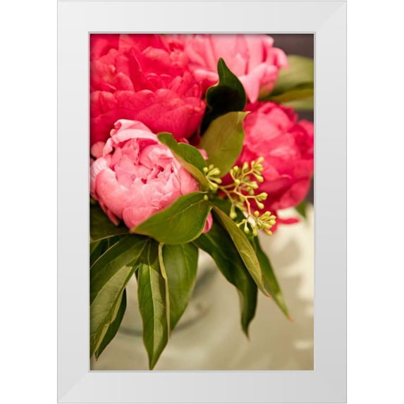 Millet, Karyn 11x14 White Modern Wood Framed Museum Art Print Titled - Peonies I