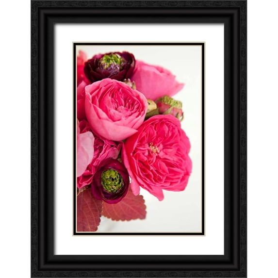 Millet, Karyn 13x18 Black Ornate Wood Framed with Double Matting Museum Art Print Titled - Peony Bouquet II