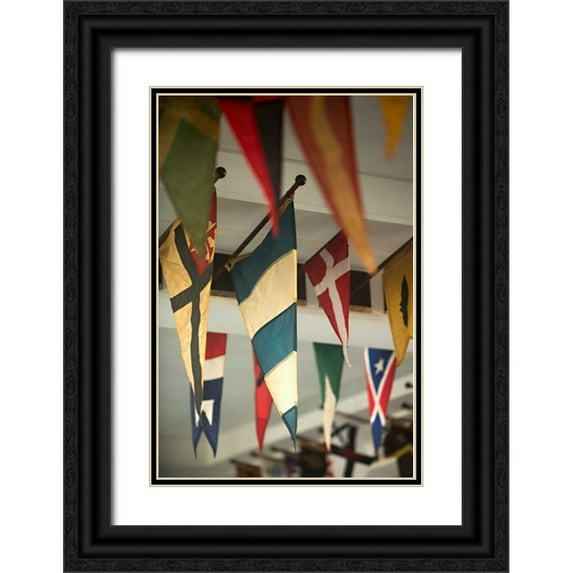 Millet, Karyn 13x18 Black Ornate Wood Framed with Double Matting Museum Art Print Titled - Yacht Club Flags II