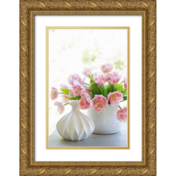 Millet, Karyn 13x18 Gold Ornate Wood Framed with Double Matting Museum Art Print Titled - Tulip Bouquet I