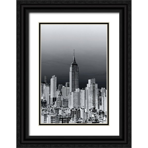 Millet, Karyn 17x24 Black Ornate Wood Framed with Double Matting Museum Art Print Titled - New York Cityscape Negative BandW