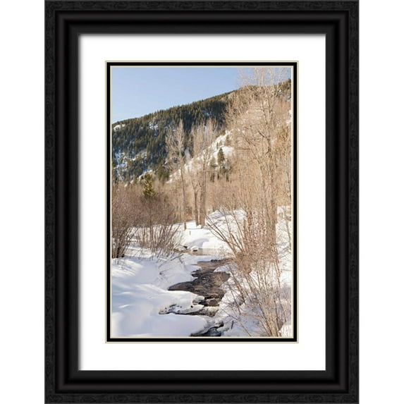 Millet, Karyn 17x24 Black Ornate Wood Framed with Double Matting Museum Art Print Titled - Snow in the Mountains
