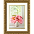 thumbnail image 1 of Millet, Karyn 23x32 Gold Ornate Wood Framed with Double Matting Museum Art Print Titled - Peonies in Vase II, 1 of 4