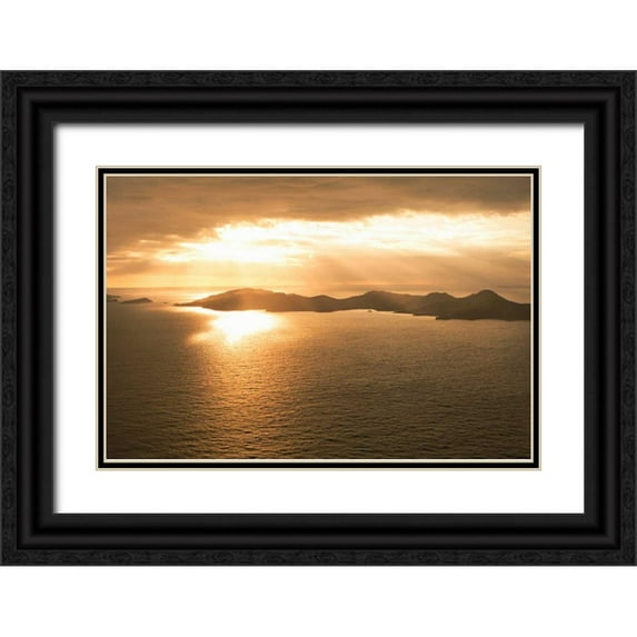 Millet, Karyn 32x23 Black Ornate Wood Framed with Double Matting Museum Art Print Titled - Island Sunset I