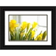 thumbnail image 1 of Millet, Karyn 32x23 Black Ornate Wood Framed with Double Matting Museum Art Print Titled - Leaning Daffodils, 1 of 4