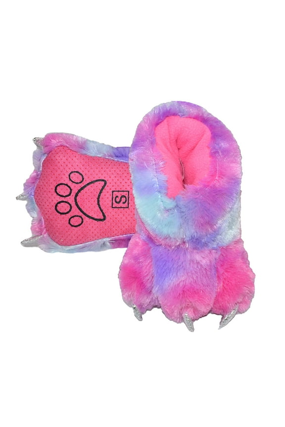 Funny Bear Paw Slippers Adult Monster Dino Slippers for Toddler Boys Dinosaur Slippers for Kids Adults (Camo Unicorn, Small -(Little Kids))