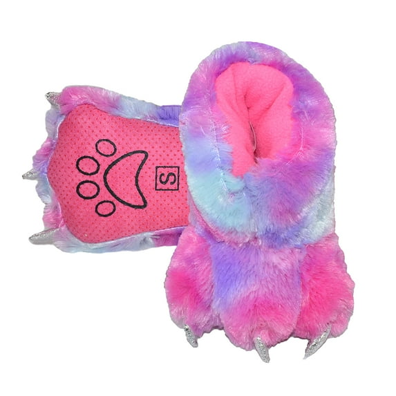 Millffy Funny Bear Paw Slippers Adult Monster Dino Slippers for Toddler Boys Dinosaur Slippers for Kids Adults (Camo Unicorn, XSmall -(Toddlers))