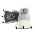 thumbnail image 1 of Millffy Funny Bear Paw Slippers Adult Monster Dino Slippers for Toddler Boys Dinosaur Slippers for Kids Adults (Silver Wolf, XSmall -(Toddlers)), 1 of 1