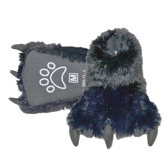 Millffy Funny Bear Paw Slippers Adult Monster Dino slippers for toddler Boys dinosaur slippers for Kids Adults (Black Bear, XSmall -(Toddlers))