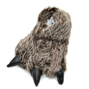 Millffy Slippers Furry Claw Paw, Grey Timber Wolf, Small
