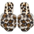 thumbnail image 1 of Millffy Women Fluffy Ladies Slippers Faux Wool Fuzzy Slippers chic luxurious Open Toed Soft Fur Slippers (7-8 US, Jaguar), 1 of 3