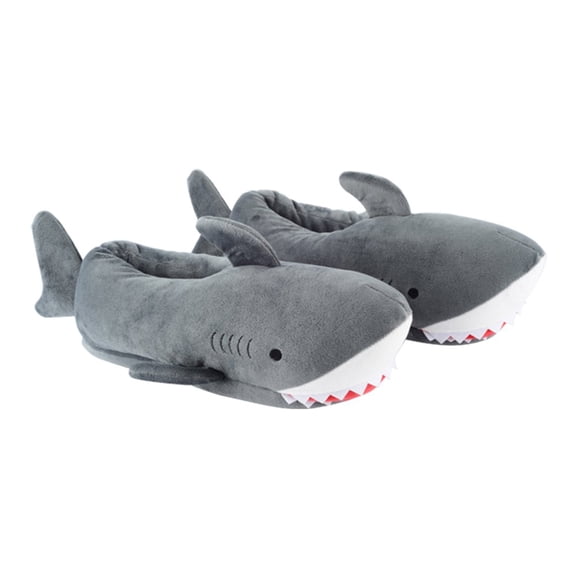 Millffy Women's Cozy Fleece Wicky Shark Memory Foam House Slippers Chomping Shark Dolphin Whale Plush Slippers(11-12, Shark)