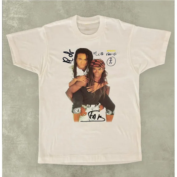 Milli Vanilli Band Gift For Fan White T-shirt Unisex 100% Cotton Shirt MK300