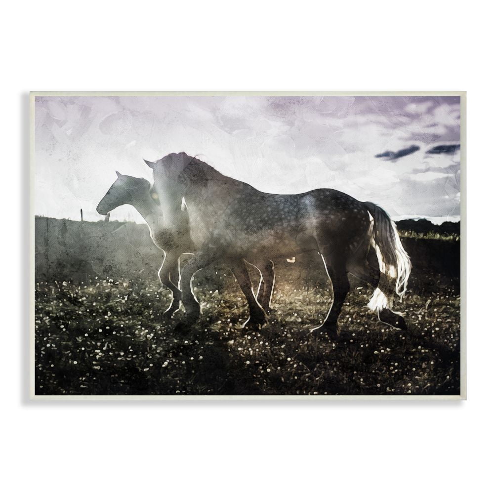 Stupell Industries Horses Together Abstract Silhouette Animal Photograph Wall Plaque by Milli Villa