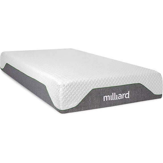 Milliard 10 inch Firm Memory Foam Mattress, Bed-in-a-Box/Pressure Relieving, Classic (Full)