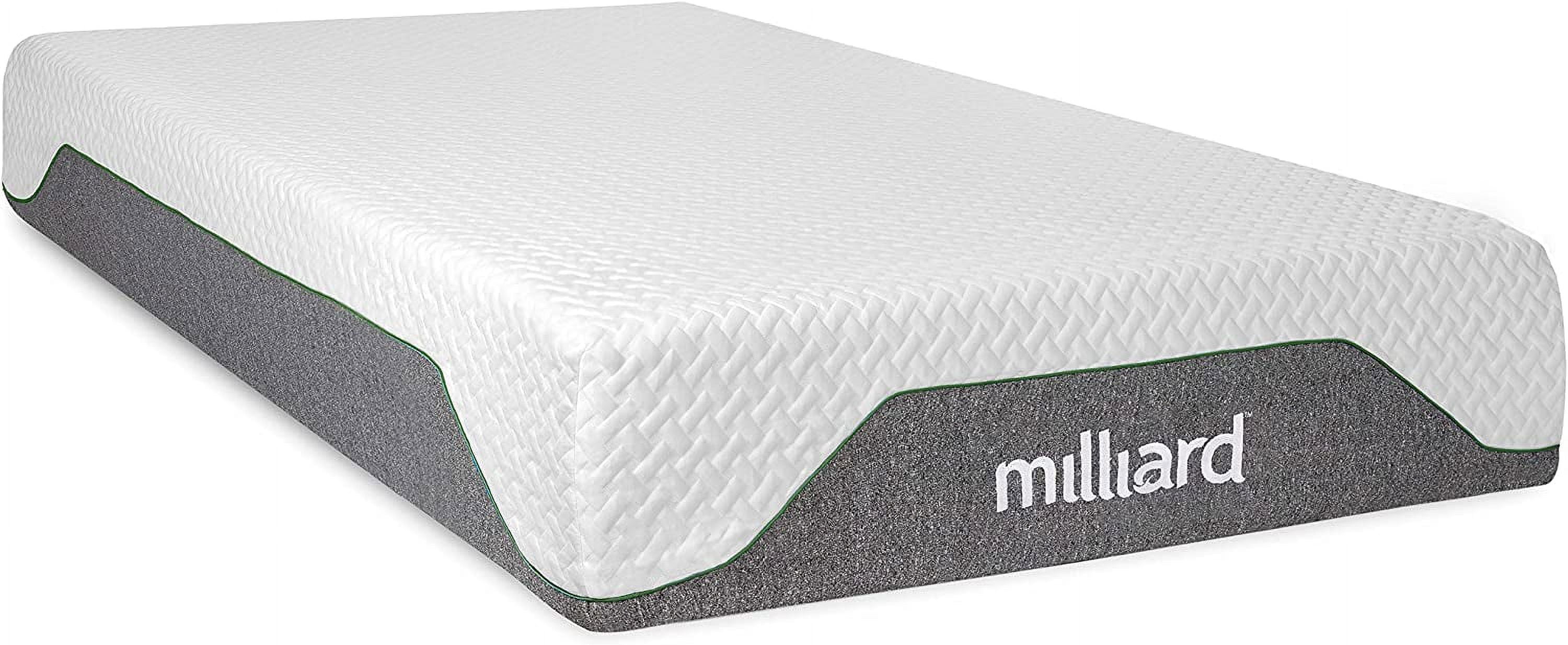 Milliard 10 inch Firm Memory Foam Mattress, Bed-in-a-Box/Pressure Relieving, Classic (Twin Size)