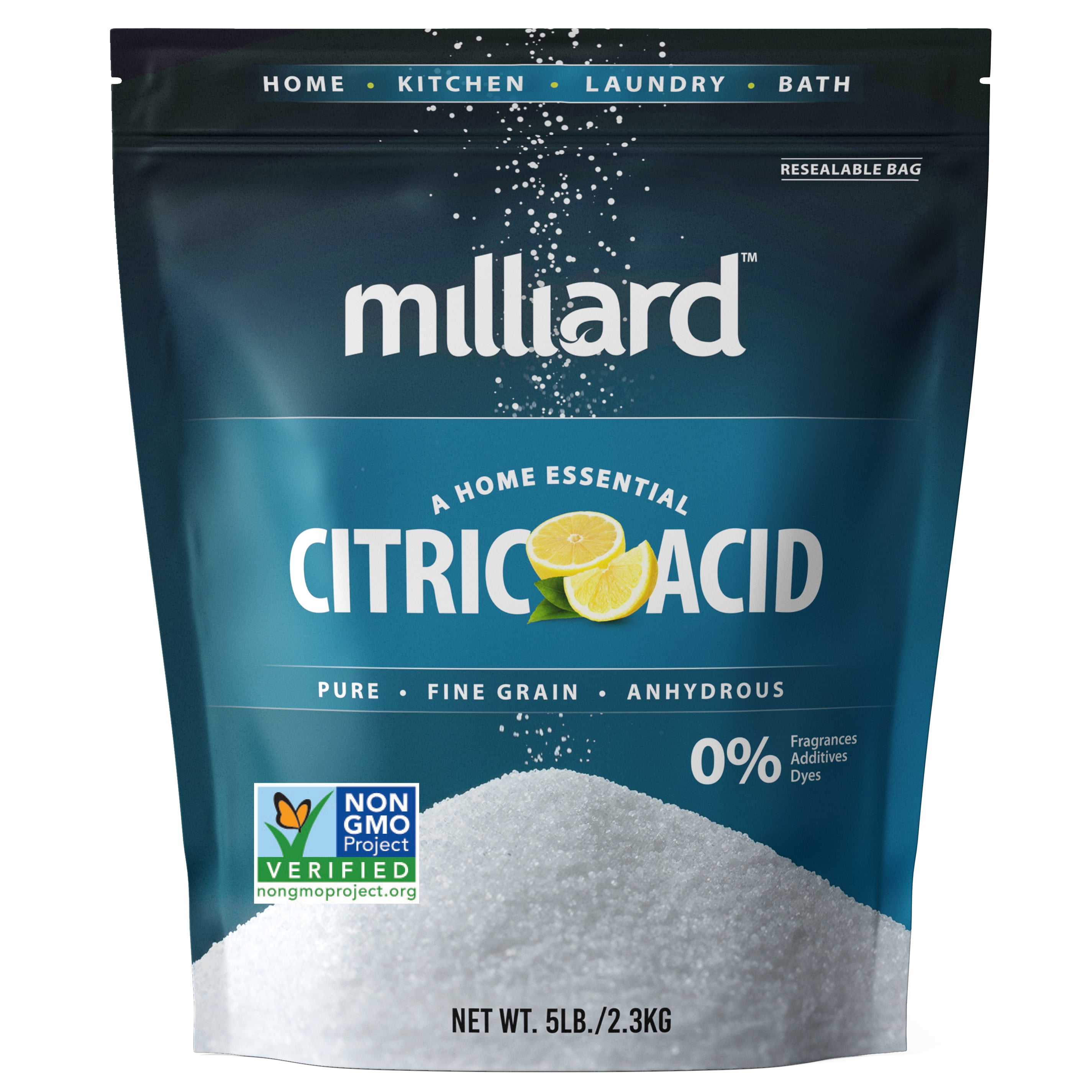 Herbaila Citric Acid Powder, 2 lb. Citric Acid for Bath Bombs, Citric Acid Food Grade, Non GMO Citric Acid Bulk, Food Grade Citric Acid Powder