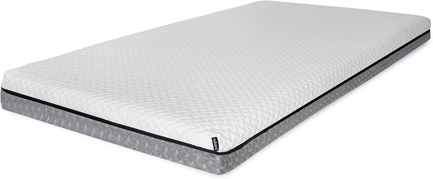 Twin 5-Inch White and Gray Bamboo Memory Foam Mattress