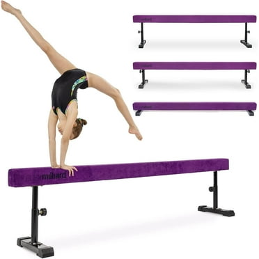 Milliard Adjustable Height 8ft Floor Balance Beam for Gymnastics, Purple