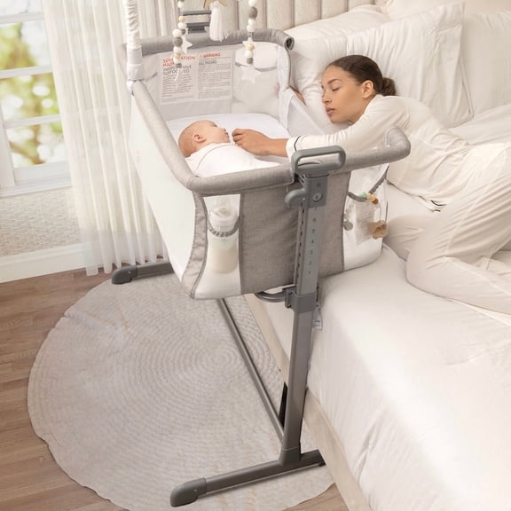Milliard Baby Bedside Bassinet Sleeper with Breathable Mesh Fabric Great for next to Bed Side Sleeper / Portable Infant Crib