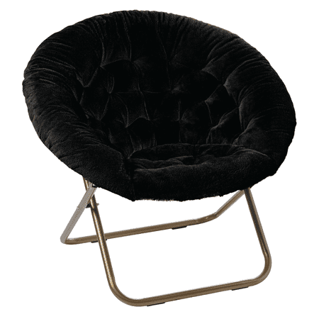 Milliard Cozy Chair/Faux Fur Saucer Chair for Bedroom/x-Large, Black