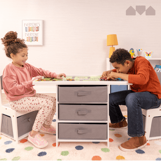 FUFU&GAGA Kids Art Table and Chair Set, 2-in-1 Multi Activity Table Set Lego  Table w/Detachable Tabletop with Storage AMKF180120-01 - The Home Depot