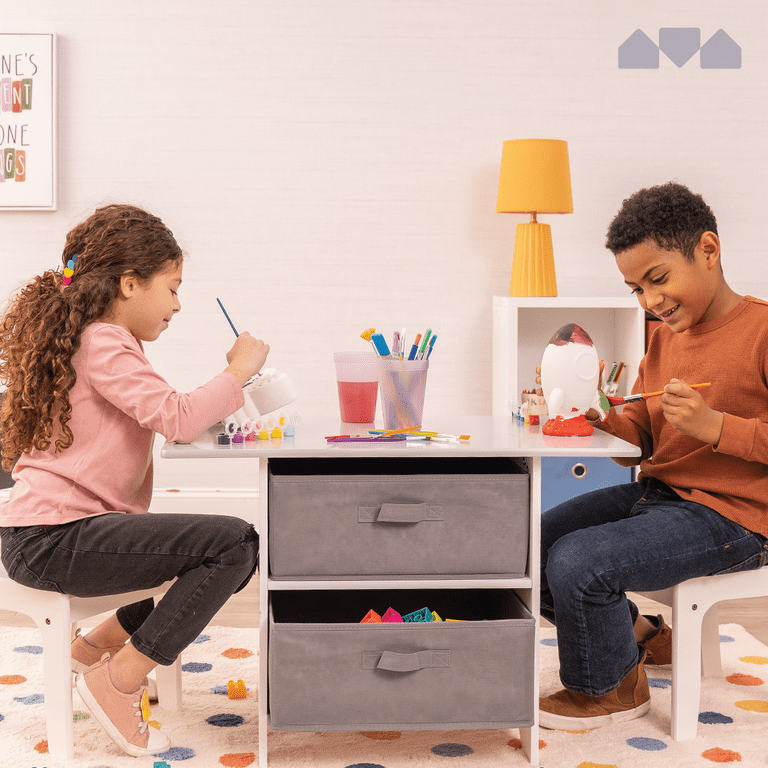 Kids table with shelves top