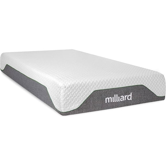 Milliard Memory Foam Classic Mattress 10 inch Firm, Bed-in-a-Box/Pressure Relieving, (King)