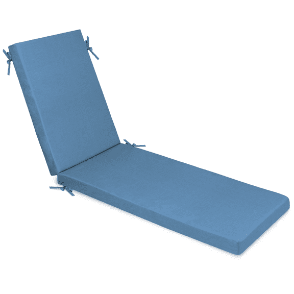 Milliard Memory Foam Outdoor Chaise Lounge Chair Cushion, Waterproof and Washable Cover, Blue, 73x21x2.5