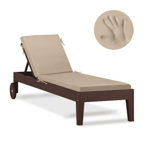 Milliard Outdoor Memory Foam Lounge Chair Cushion Waterproof and Washable Beige Walmart Business Supplies